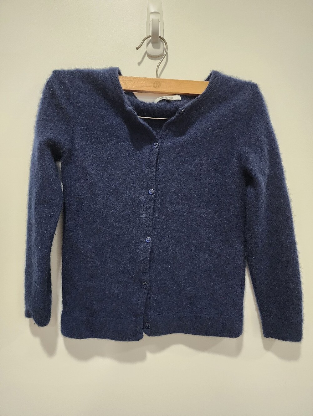 Quince Kids Washable Cashmere Cardigan Navy Button Front Knit Luxury Unisex - Picture 3 of 11